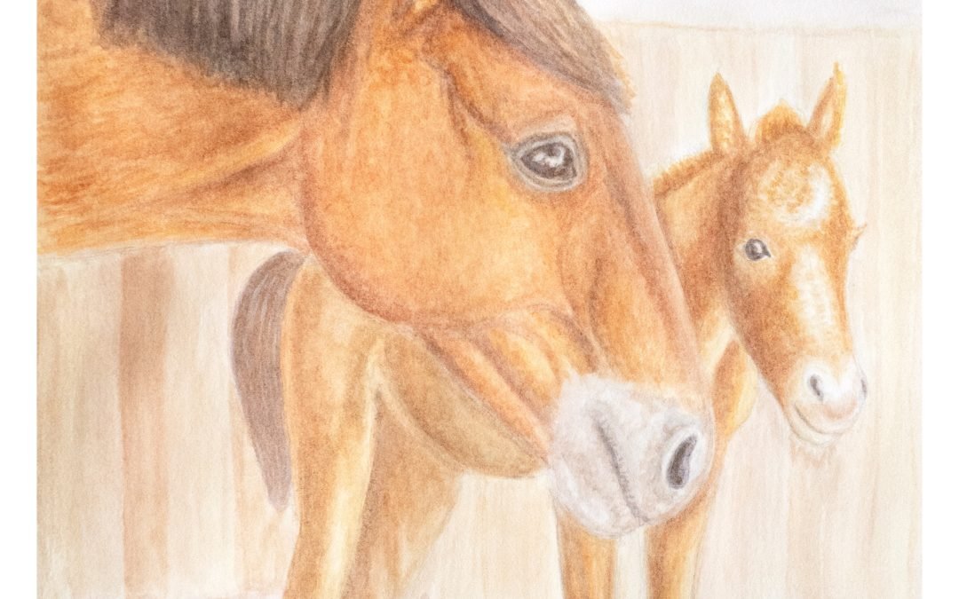 Mare and Foal: Watercolor Equine Painting